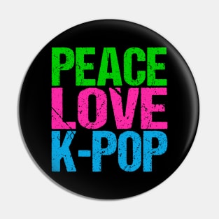 Peace Love K-Pop Pin