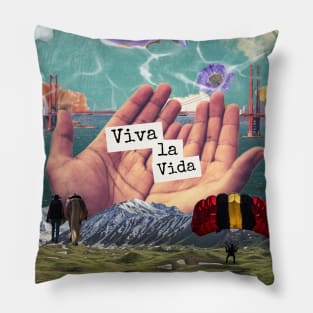 Viva La Vida, A Surreal Pro Living Collage Pillow