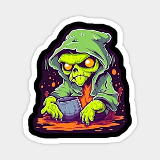 Eerie Halloween Ghoul Art - Spooky Season Delight Magnet