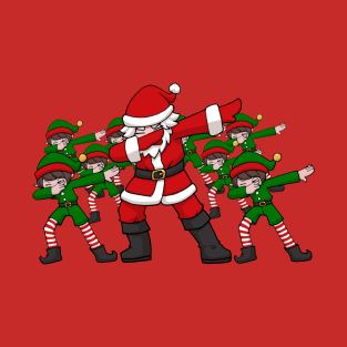 Anime Dabbing Santa with Elves T-Shirt