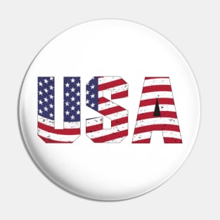 vintage usa text with flag Pin