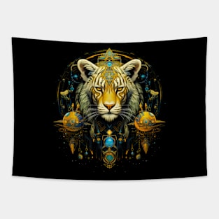 Celestial Albino Tiger King Tapestry