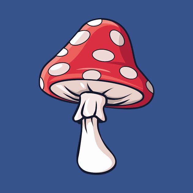 Vector illustration of simple mushroom. Red fly agarics mushroom by ozant