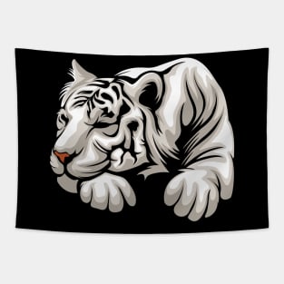 Tiger White Tapestry