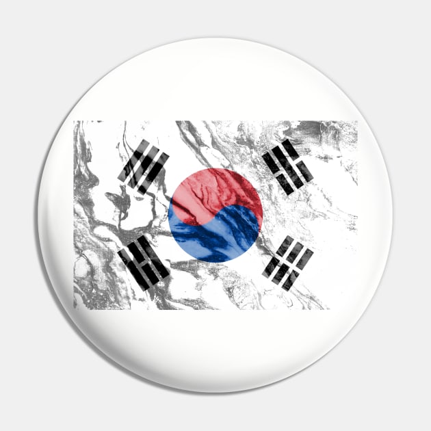 Flag of South Korea - Marble Texture Pin by DrPen