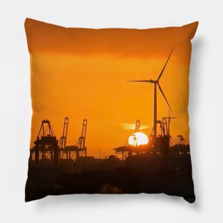 Sunset View in Germany: Renewable Future Pillow