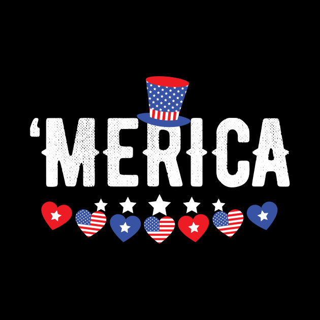 Merica Hearts Bunting Patriotic 4th of july by sevalyilmazardal