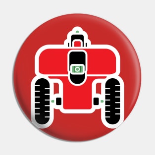 Smart Farming Robot Car Sticker vector illustration. Farm transportation objects icon concept. Robots in agriculture, farming robot, robot greenhouse sticker design logo. Pin