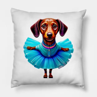 En Pointe! A Blue Tutu Dachshund Ballerina: A Petite Dance Beauty Pillow