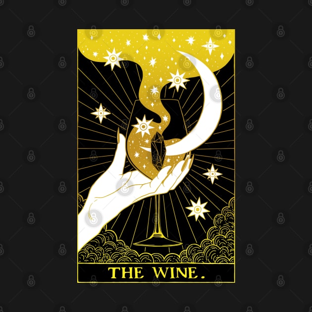 Black and Gold Tarot card The Wine by OccultOmaStore