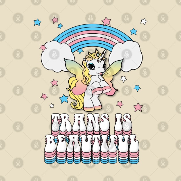 'Trans is beautiful' Unicorn Rainbow by DankFutura