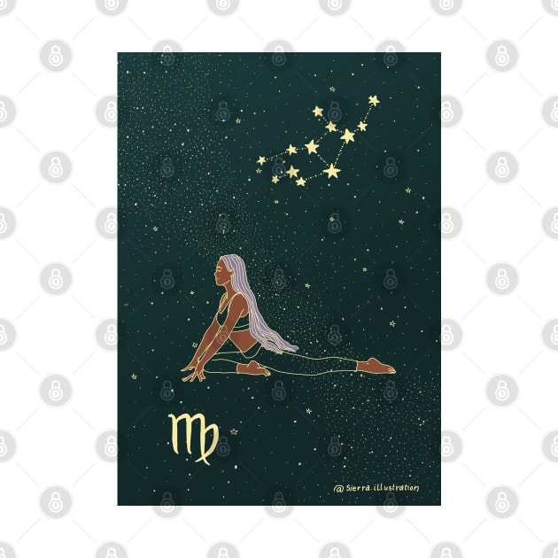 Virgo Zodiac Yoga Girl by Sierraillustration