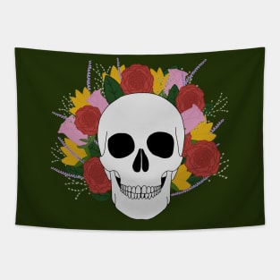 Skull and Flowers Tapestry