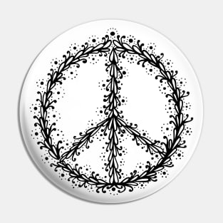 Doodle Peace Symbol Pin