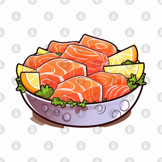 Feeling fancy with this fresh Japanese salmon sashimi by Pixel Poetry