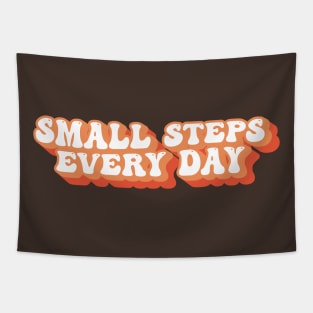 Small Steps Every Day Motivational Typography Tapestry