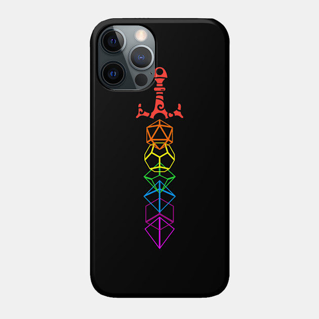 Rainbow Dice Sword RPG Gaming - Dungeons And Dragons - Phone Case