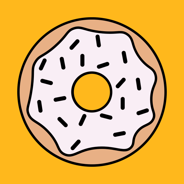 Simple Donut with Vanilla Frosting by InkyArt