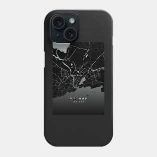 Galway Ireland City Map dark Phone Case