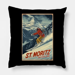 St. Moritz Switzerland Ski Pillow