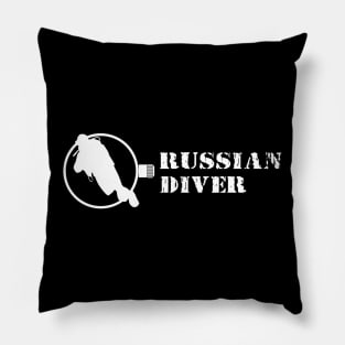 Russian Diver white Pillow