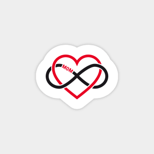 Mom, red heart with infinity sign, mother's day card, sticker Magnet