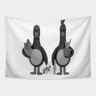 Feathers Mcgraw Penguin Black White Tapestry