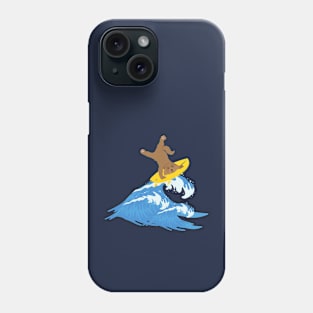 Goldendoodle Dog Surfing on Sea Wave Phone Case