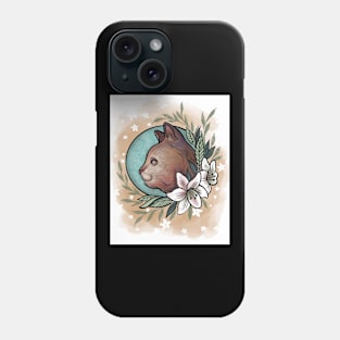 Cute Floral Boho Cat Phone Case