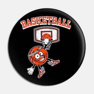 Retro Basketball Mascot Pin