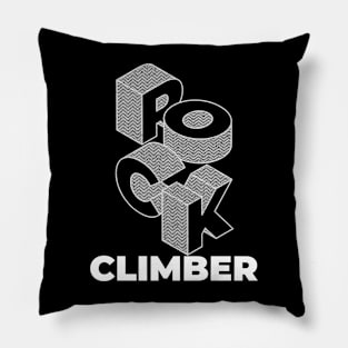 Rock Climber Black Pillow