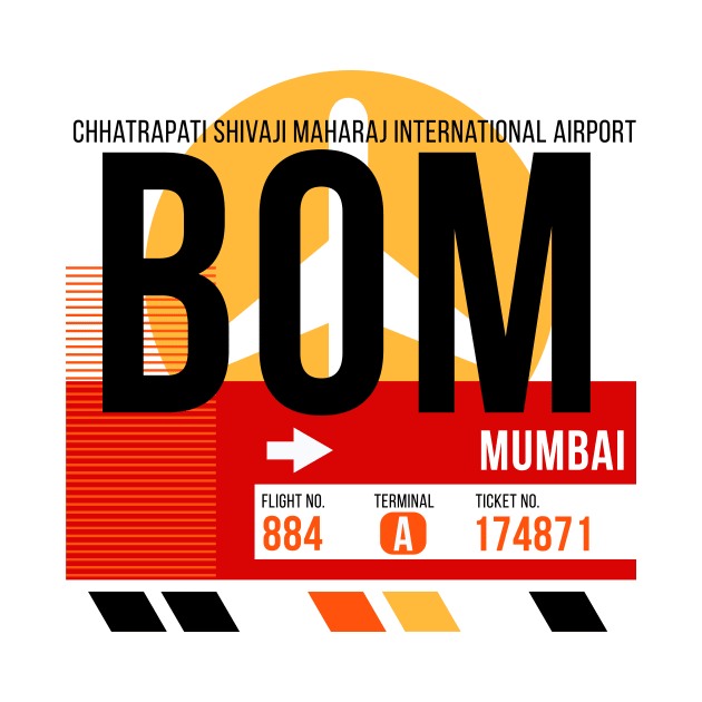 Mumbai (BOM) Airport // Sunset Baggage Tag by Now Boarding