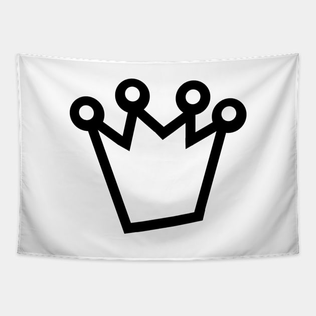 Bold Crown Black Tapestry by ellenhenryart