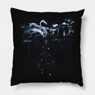 vintage 80s retro art style with grungy effect Pillow