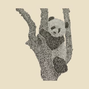 Dotwork Panda Art Print T-Shirt