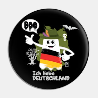 BOO GHOST with a German flag "I love Germany" - cute Halloween Pin