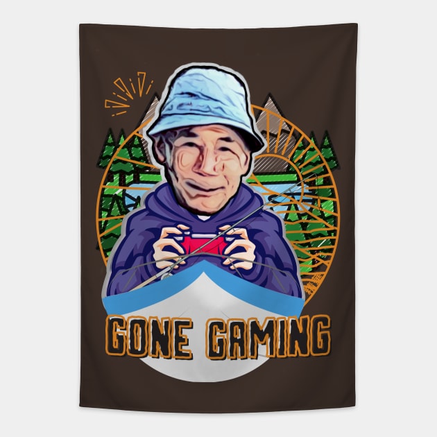 Funny Gamer - Gone Gaming Tapestry by SEIKA by FP