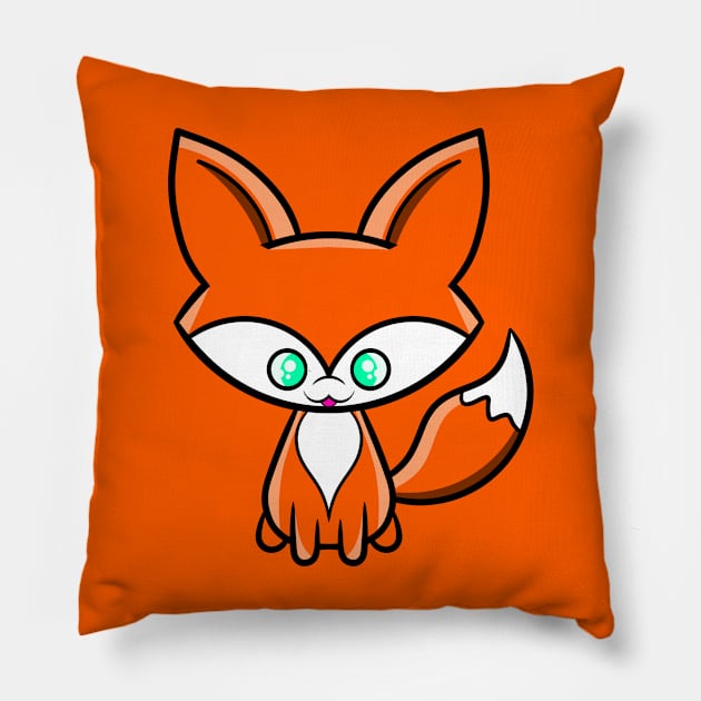 Cute Fox Pillow by RD Doodles