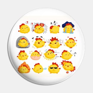 Smiley Chicks Pin