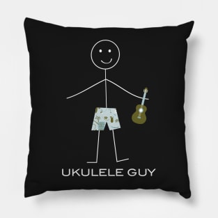 Funny Mens Ukulele Guy Pillow