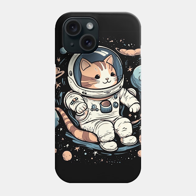 Cute Astronaut Floating In Space Phone Case by Purrestrialco