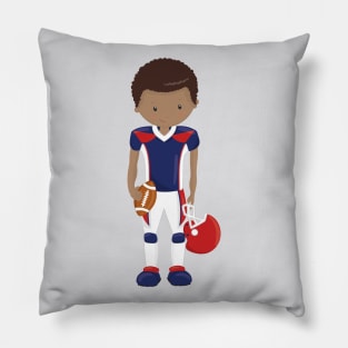 African American Boy, Team Sport, Rugby Player Pillow