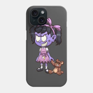 Zombie Girl With Teddy Bear Phone Case