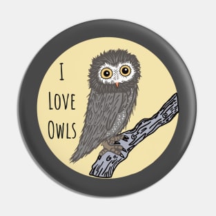 Cute Fuzzy Baby Owl Pin