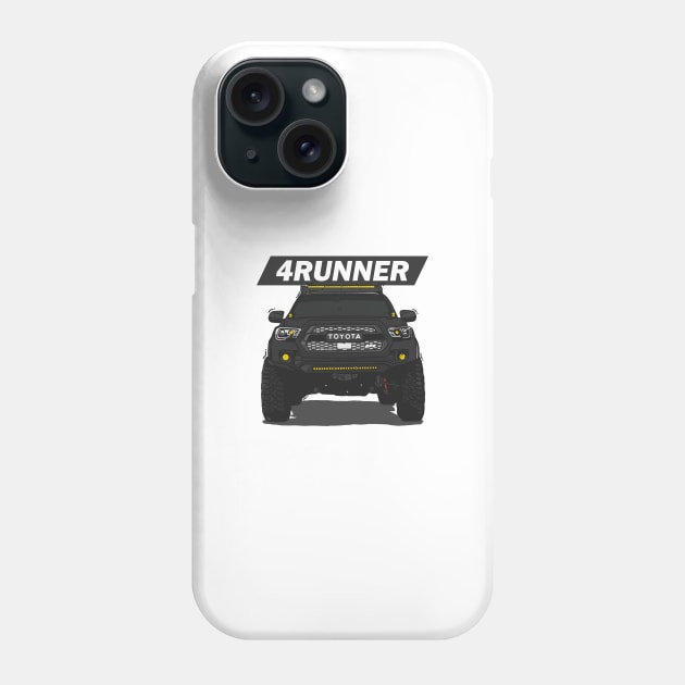 4Runner Toyota Front View - Black Phone Case by 4x4 Sketch