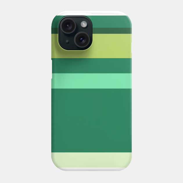 A mild combination of Salem, Seafoam Blue, Very Light Green, Pine and June Bud stripes. Phone Case by Sociable Stripes