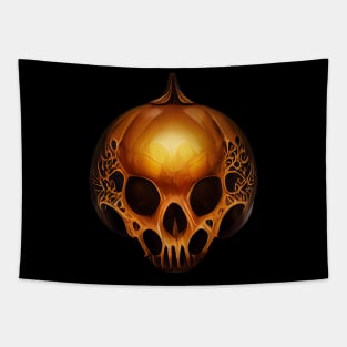 Pumpkin Skull Halloween Tapestry