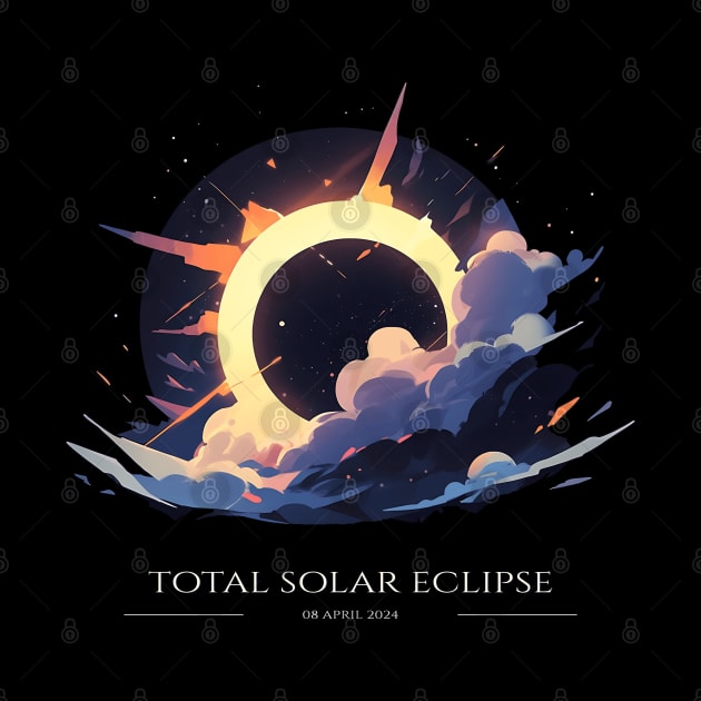 Celestial Total Solar Eclipse, Total Solar Eclipse Astronomy Art by Moonfarer