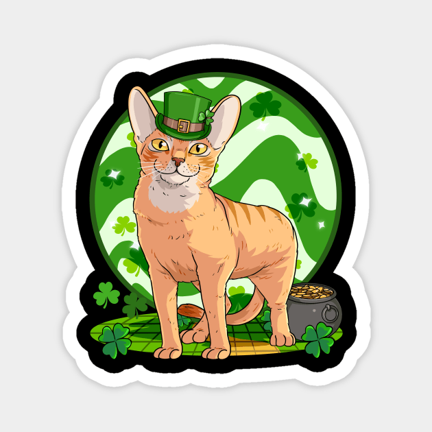 Abyssinian Cat St Patricks Day Leprechaun Magnet by Noseking