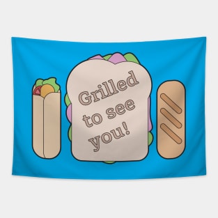 Grilled to See You! Sandwich Graphic Artwork Tapestry